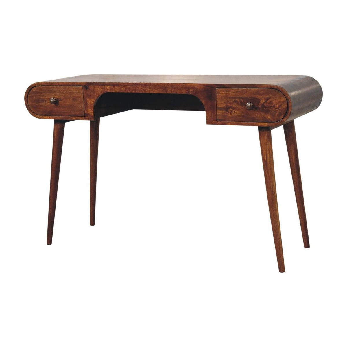 London Solid Mango Writing Desk — Dark Brown