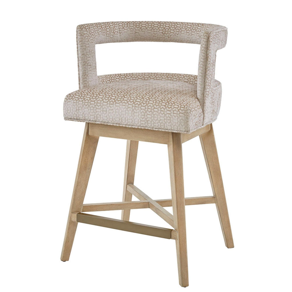 Low-Back Cream Swivel Counter Stool