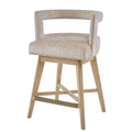 Low-Back Cream Swivel Counter Stool