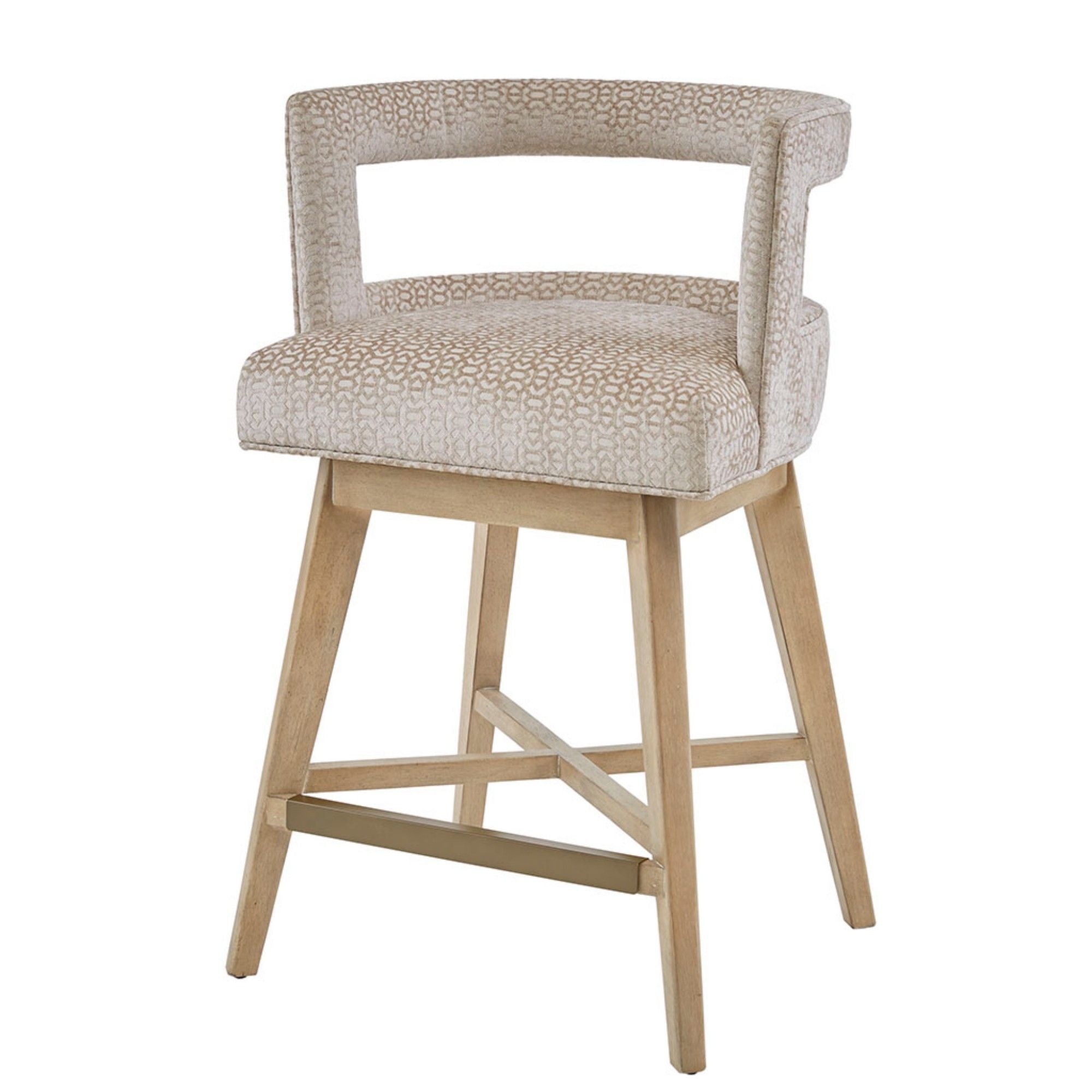 Low-Back Cream Swivel Counter Stool