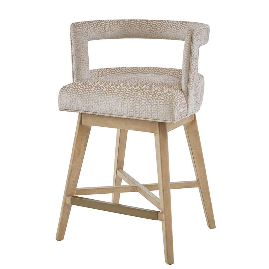 Low-Back Cream Swivel Counter Stool