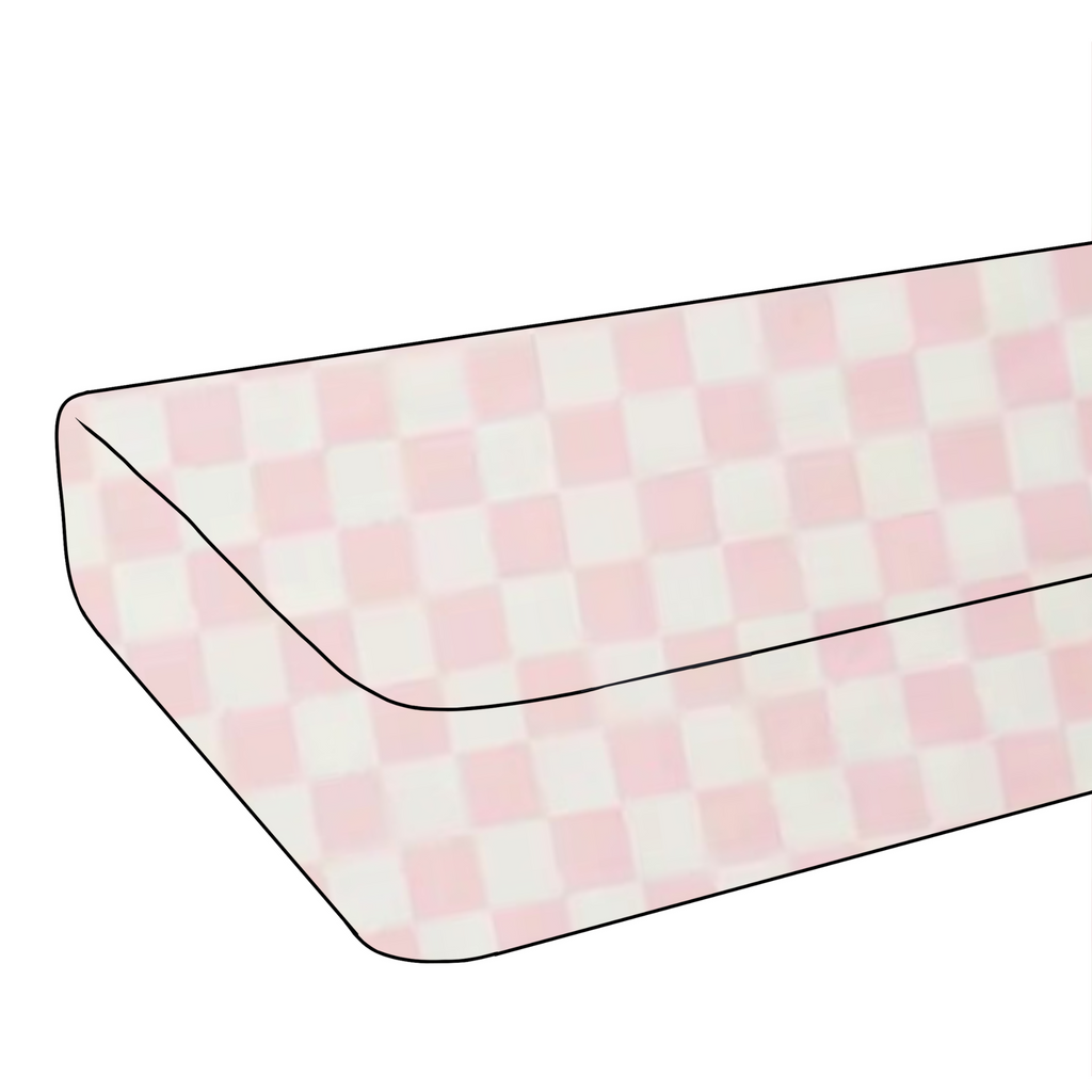 Pink & White Checkered Crib Sheet