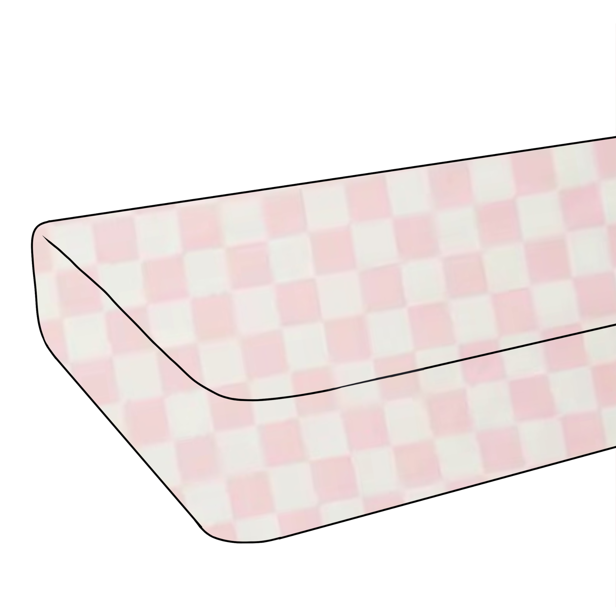 Pink & White Checkered Crib Sheet