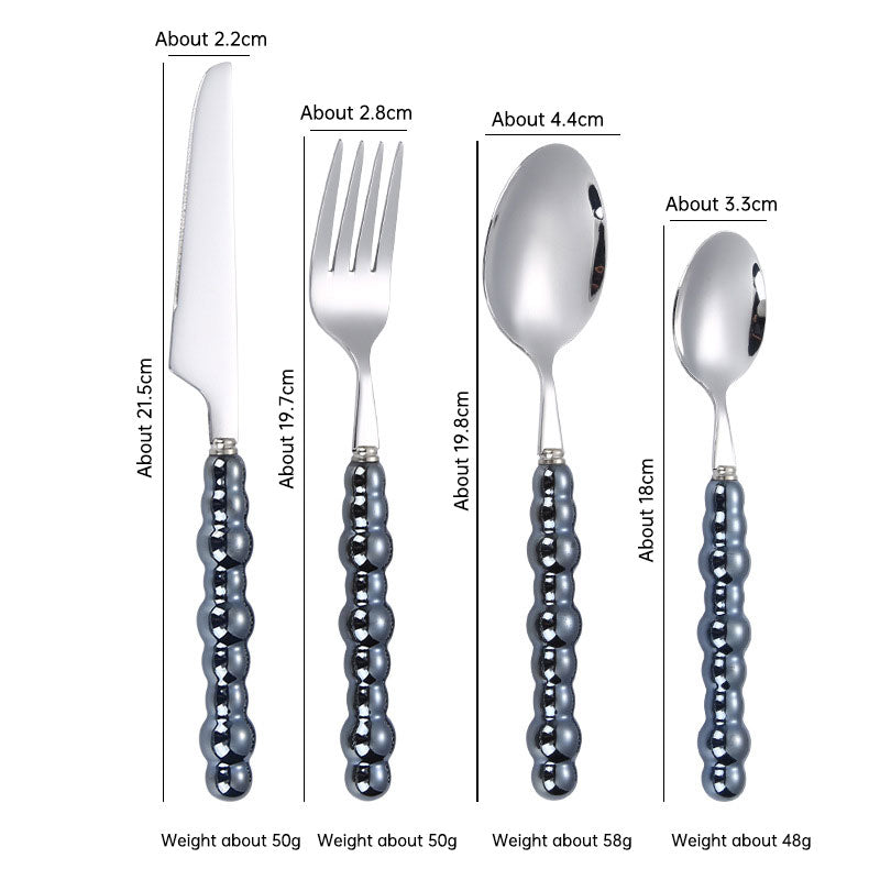 Pearl Ceramic Handle Flatware Set