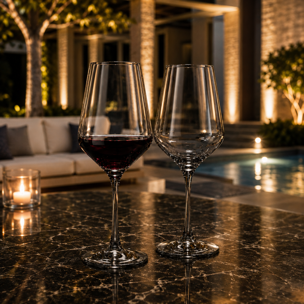 Tonal Stemmed Wine Glassware, Smoke Grey, Set of 2