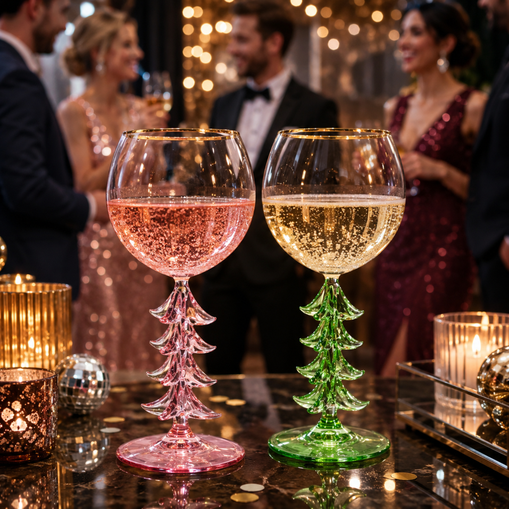 Natale Stemmed Wine Glassware, Set of 2