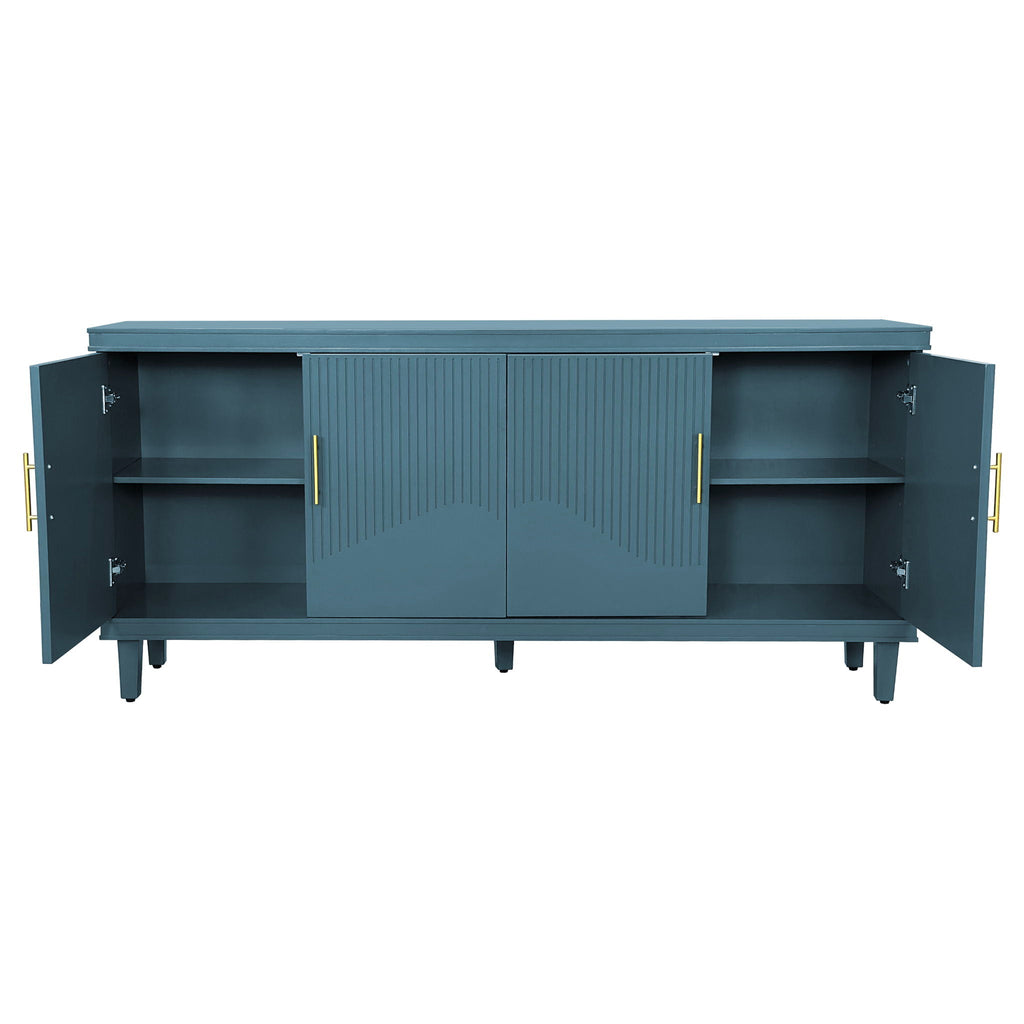 Four-Door Storage Cabinet — Deep Blue