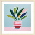 Framed Art Playful Potted Plant Still Life by The Creative Bunch Studio