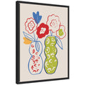 Live Boldly Flower Vases by Vicky Yorke Framed Canvas Wall Art Print