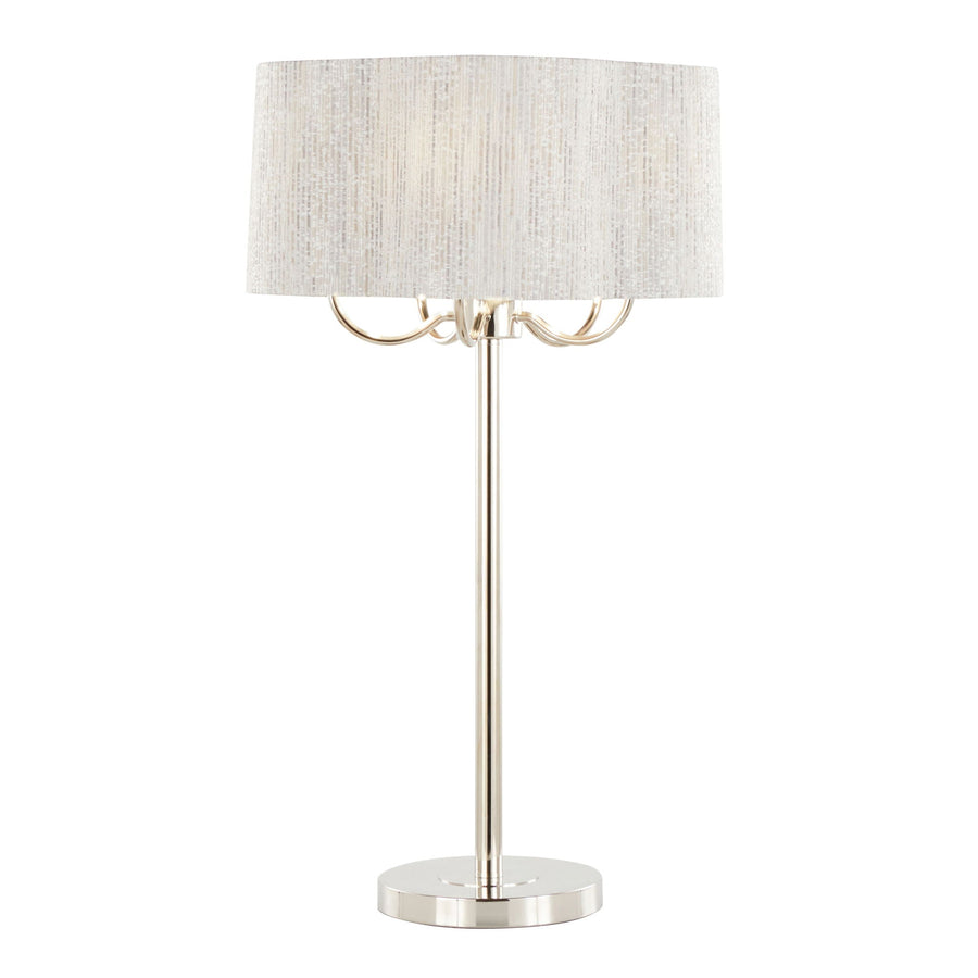 Lily Candelabra Table Lamp — Polished Nickel & Gray