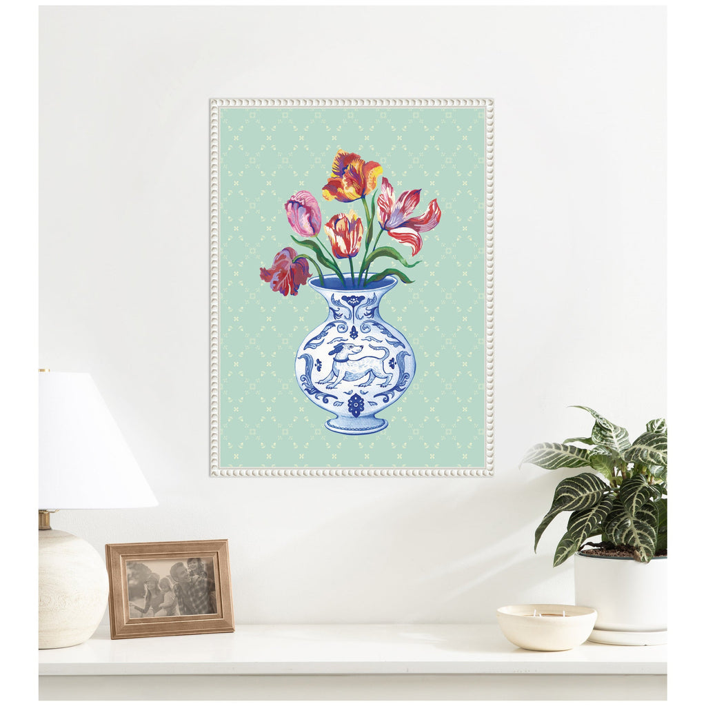 Tulip Vase by Lucia Gianello Framed Canvas Wall Art Print