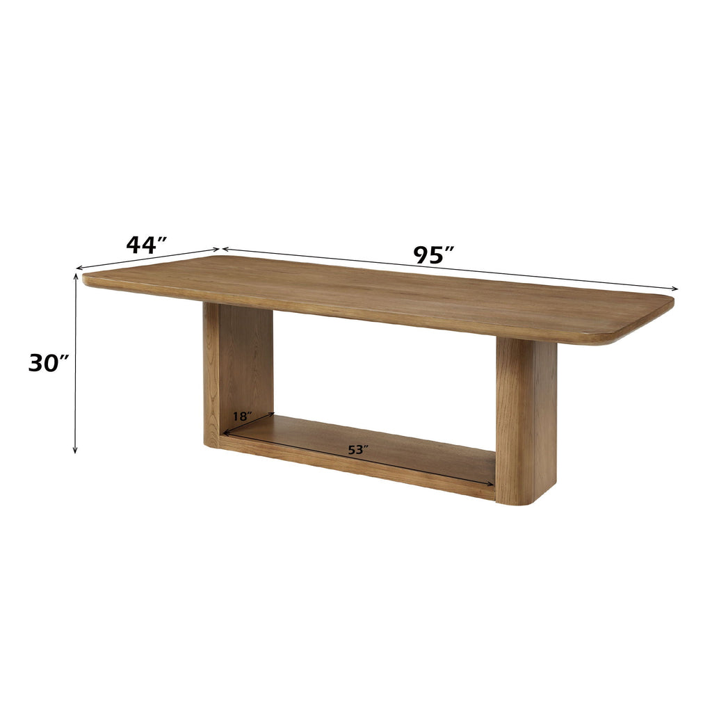 Oak Pedestal Dining Set — 7 Piece