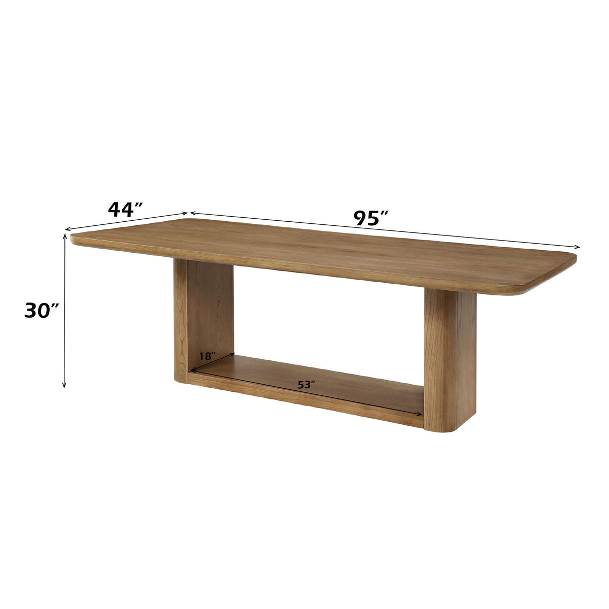 Oak Pedestal Dining Set — 7 Piece