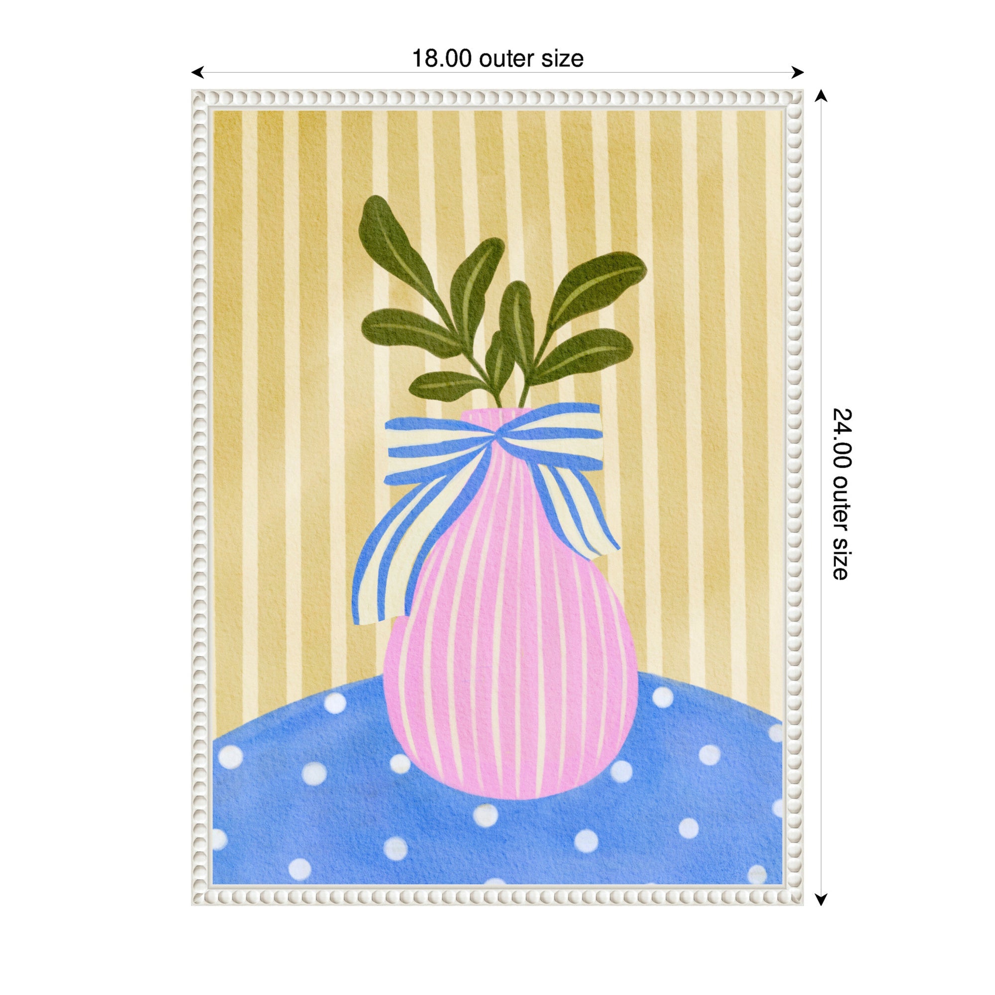 Sylvie Pink Vase Framed Canvas by Nikita Jariwala
