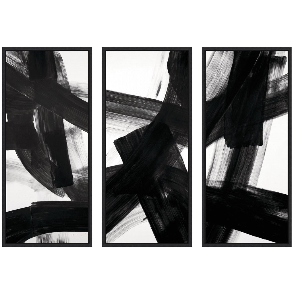 Black Mark No. 1, No. 2, & No. 3 3 Piece Framed Canvas Wall Art Set by Amy Lighthall