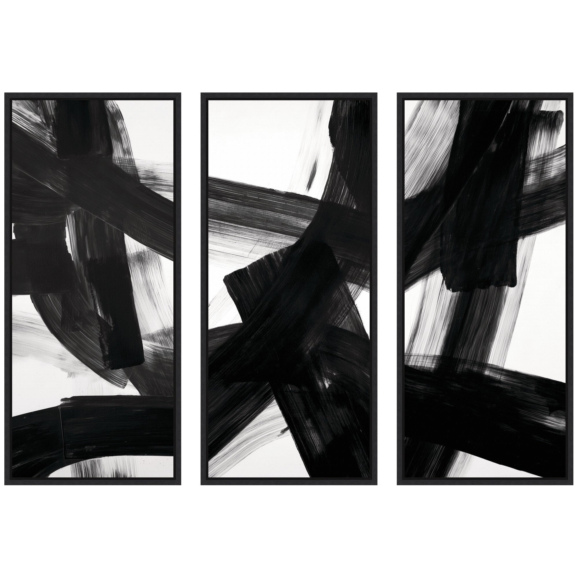 Black Mark No. 1, No. 2, & No. 3 3 Piece Framed Canvas Wall Art Set by Amy Lighthall