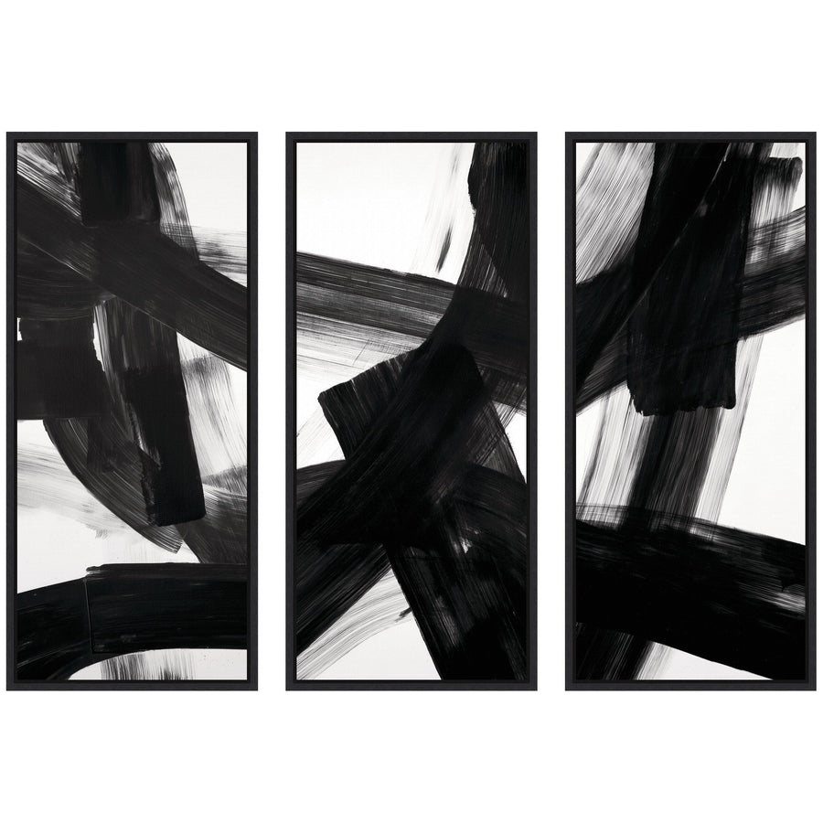 Black Mark No. 1, No. 2, & No. 3 3 Piece Framed Canvas Wall Art Set by Amy Lighthall