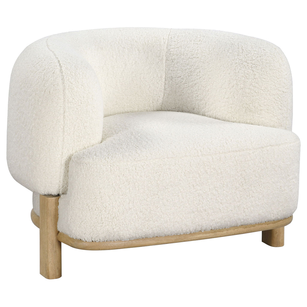 Lawler Bouclé Barrel Accent Chair — Ivory & Natural