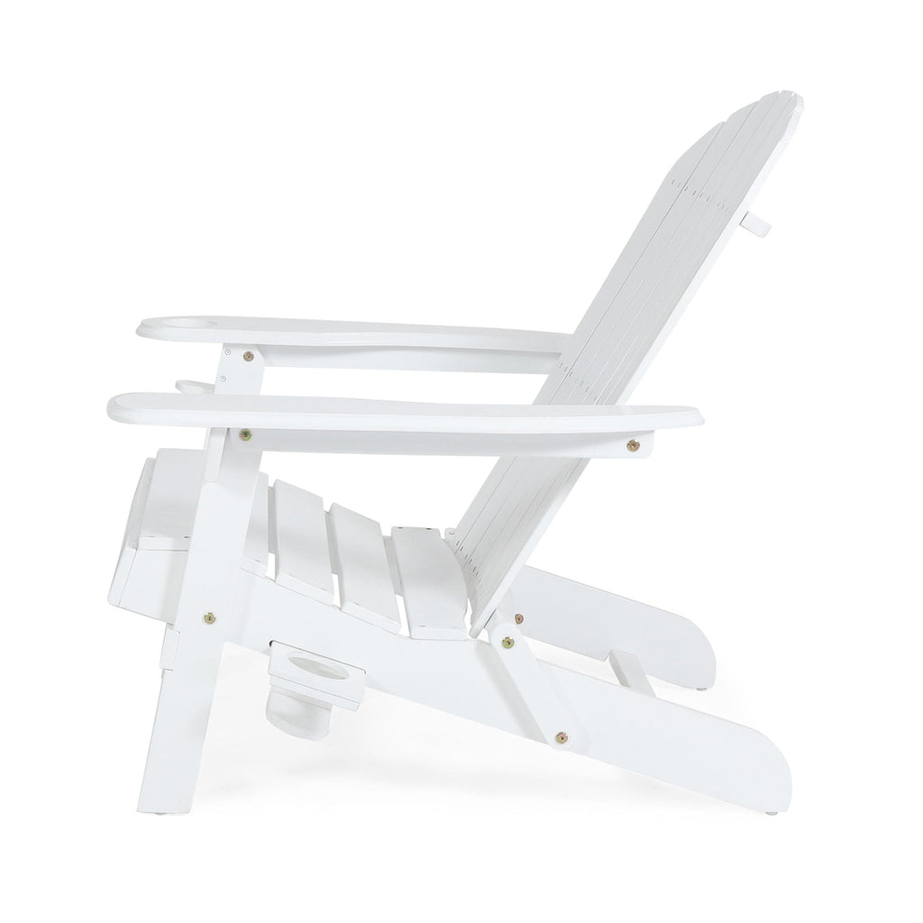 Zenithia Outdoor Foldable Adirondack Chair with 2 Cup Holders