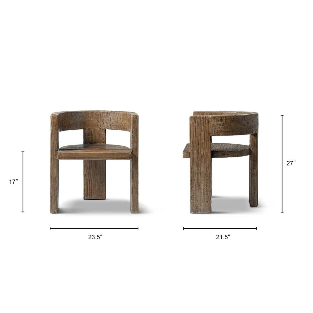 Soren Reclaimed Elm Curved Dining Chair