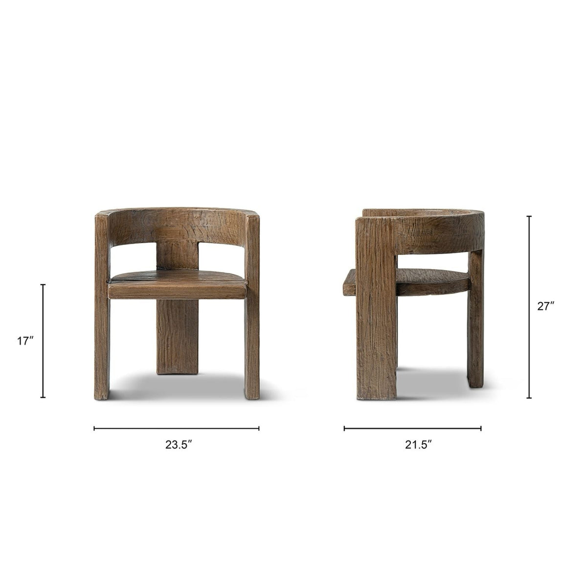 Soren Reclaimed Elm Curved Dining Chair