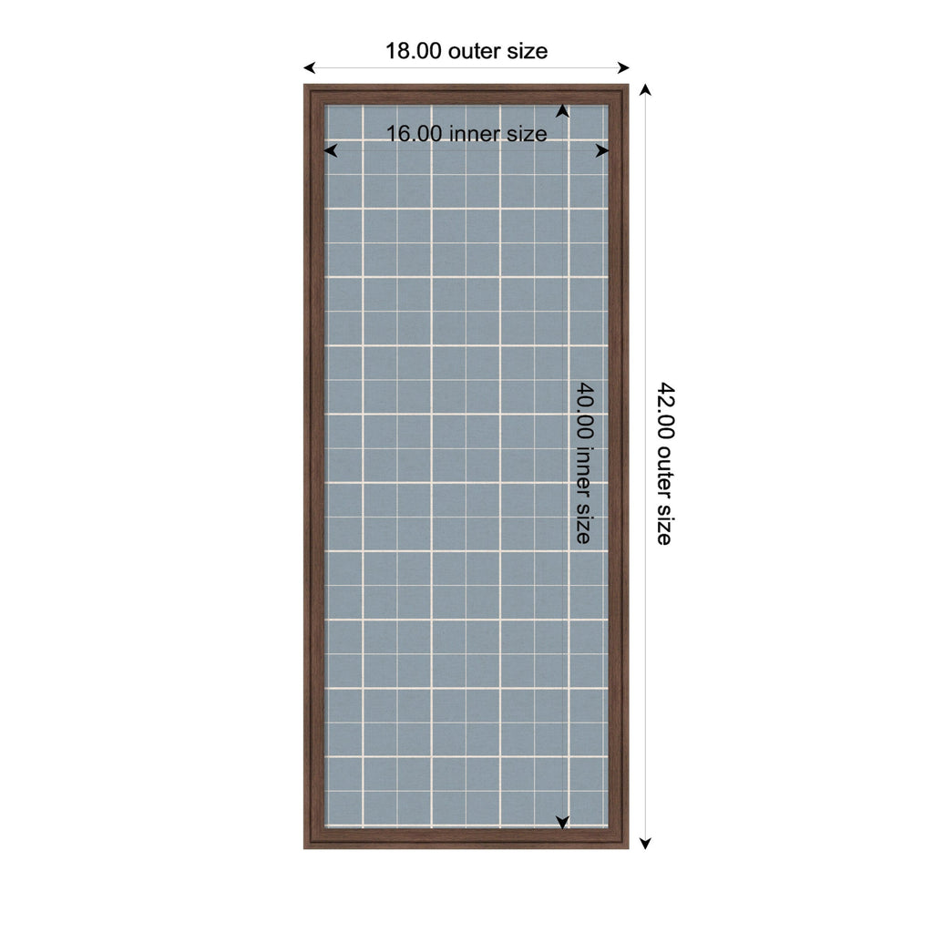 Framed Fabric Pinboard Light Blue Plaid Wall Organization