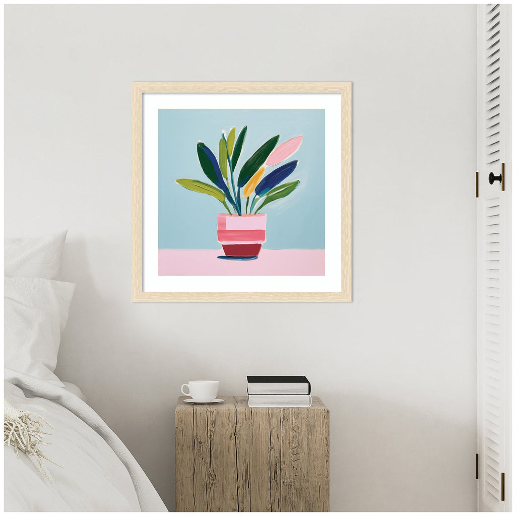 Framed Art Playful Potted Plant Still Life by The Creative Bunch Studio