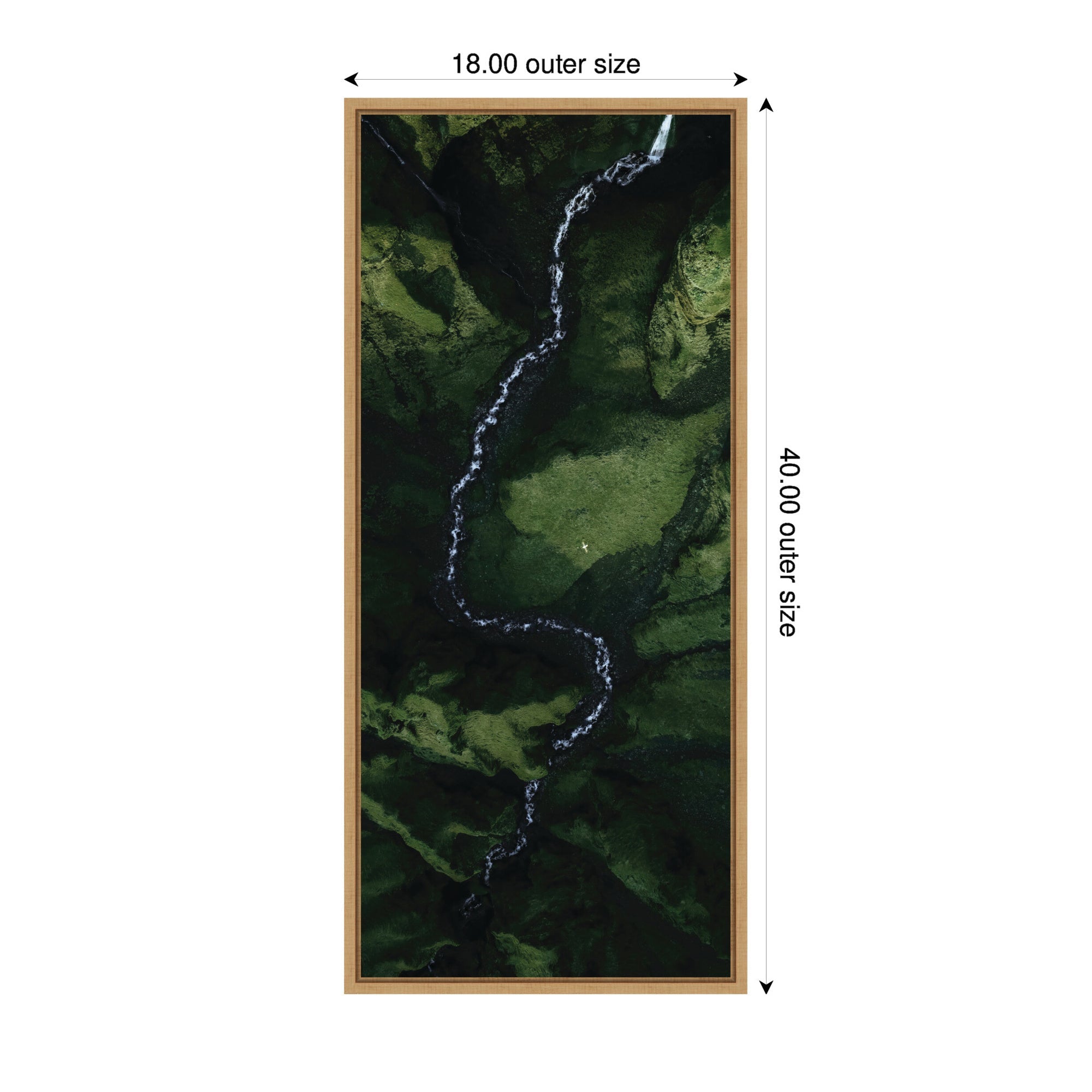 Sylvie Aerial View of a Winding River in a Green Valley in Iceland Framed Canvas by Michael Schauer