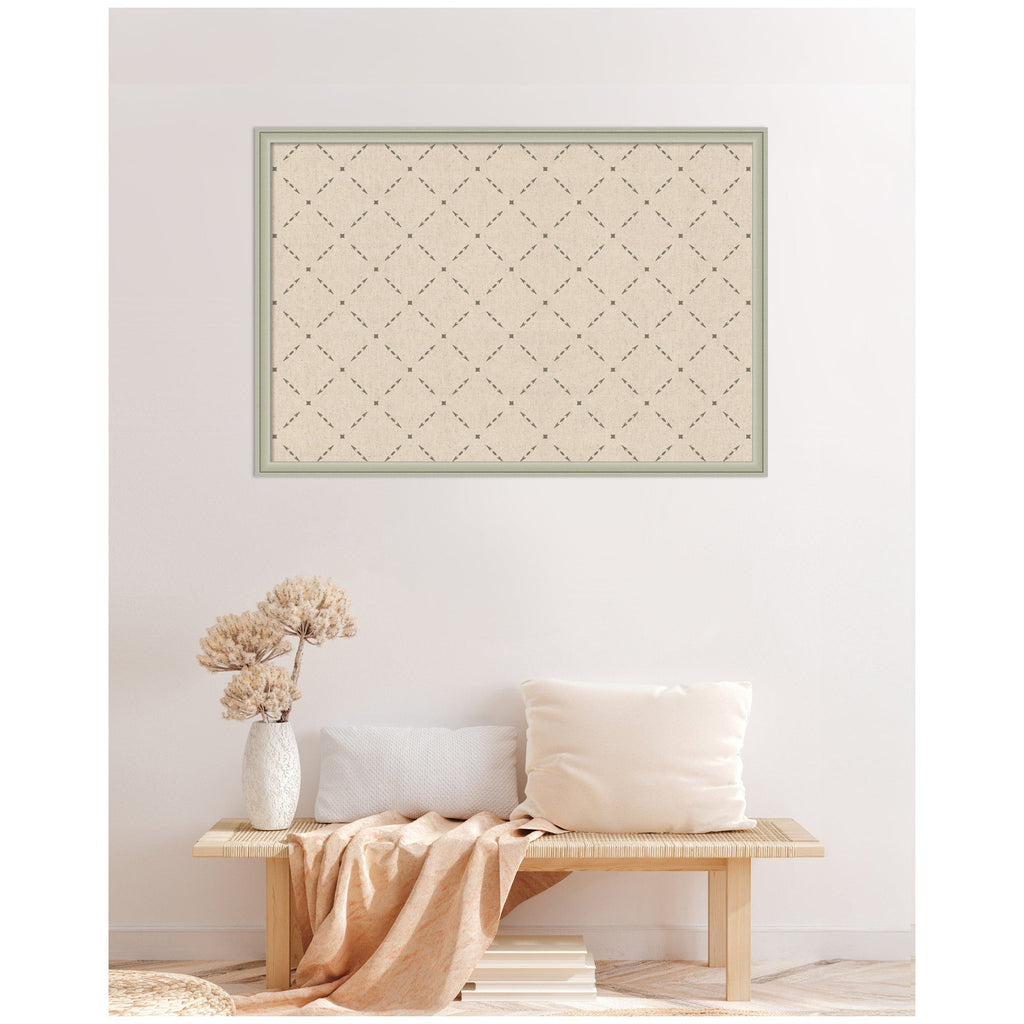 Pinboard Green Lattice Print
