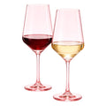 Monet Stemmed Wine Glassware, Pink, Set of 2