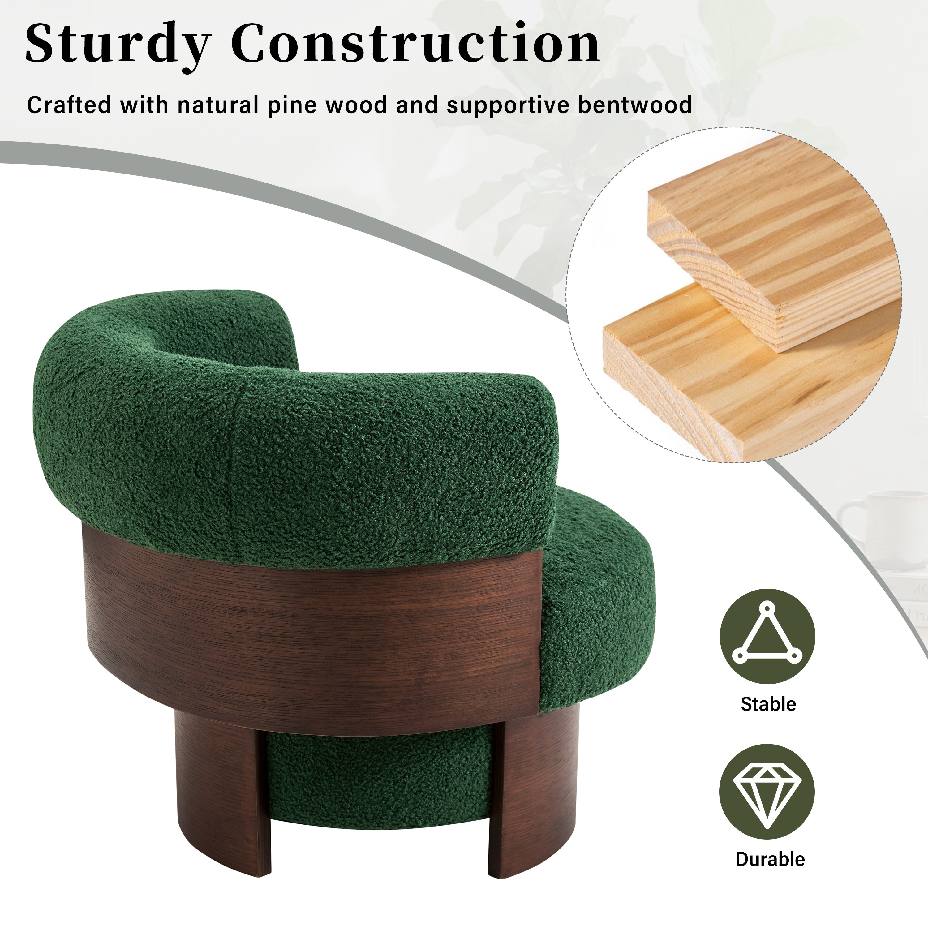 Curved Sculptural Swivel Barrel Chair