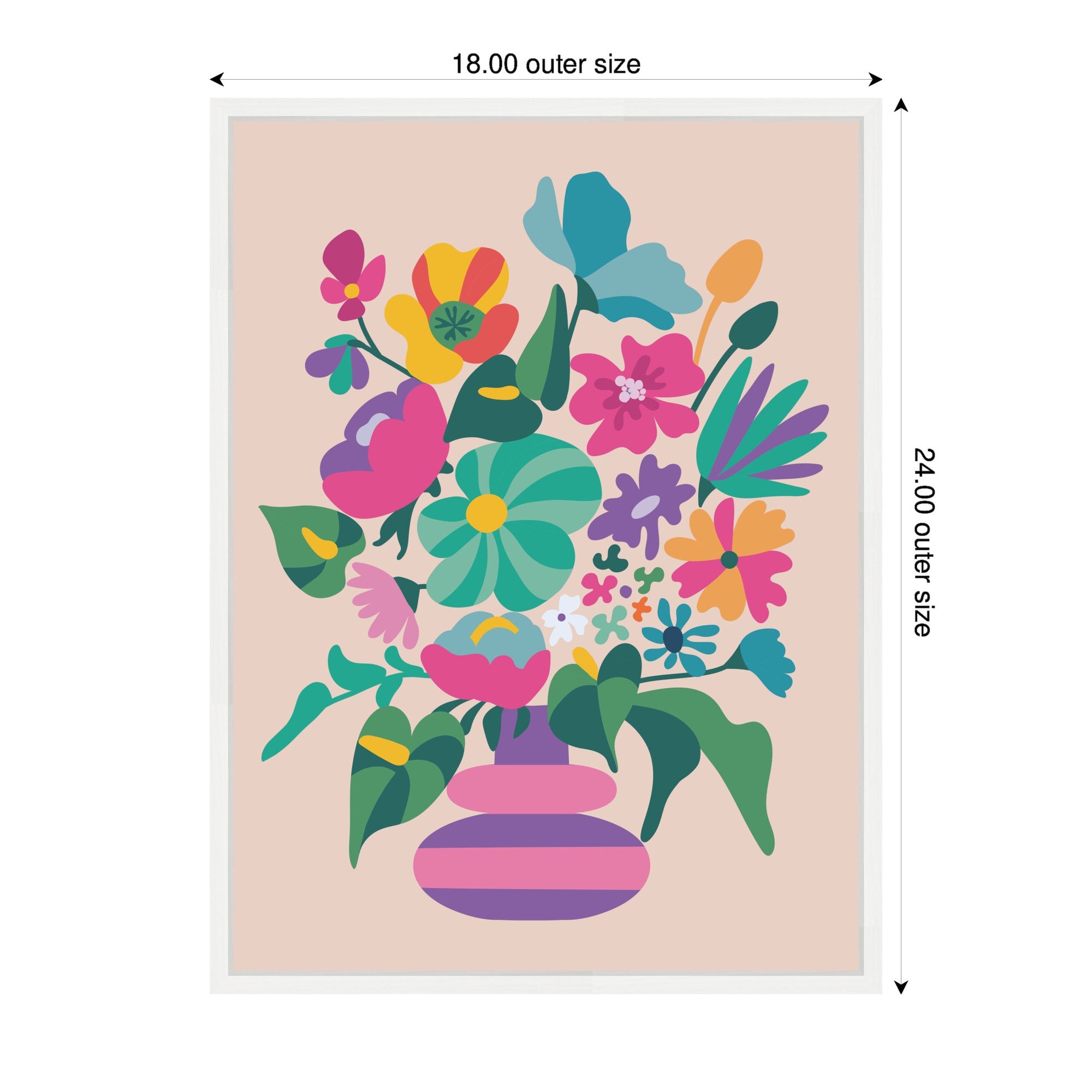 Sylvie Abstract Floral Vase Framed Canvas by Rachel Lee