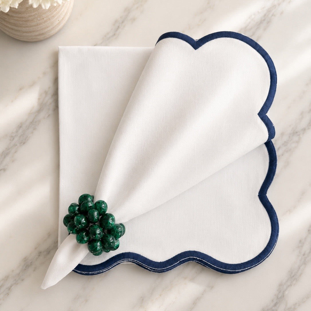 The Wave Navy Napkins (Set of 2)