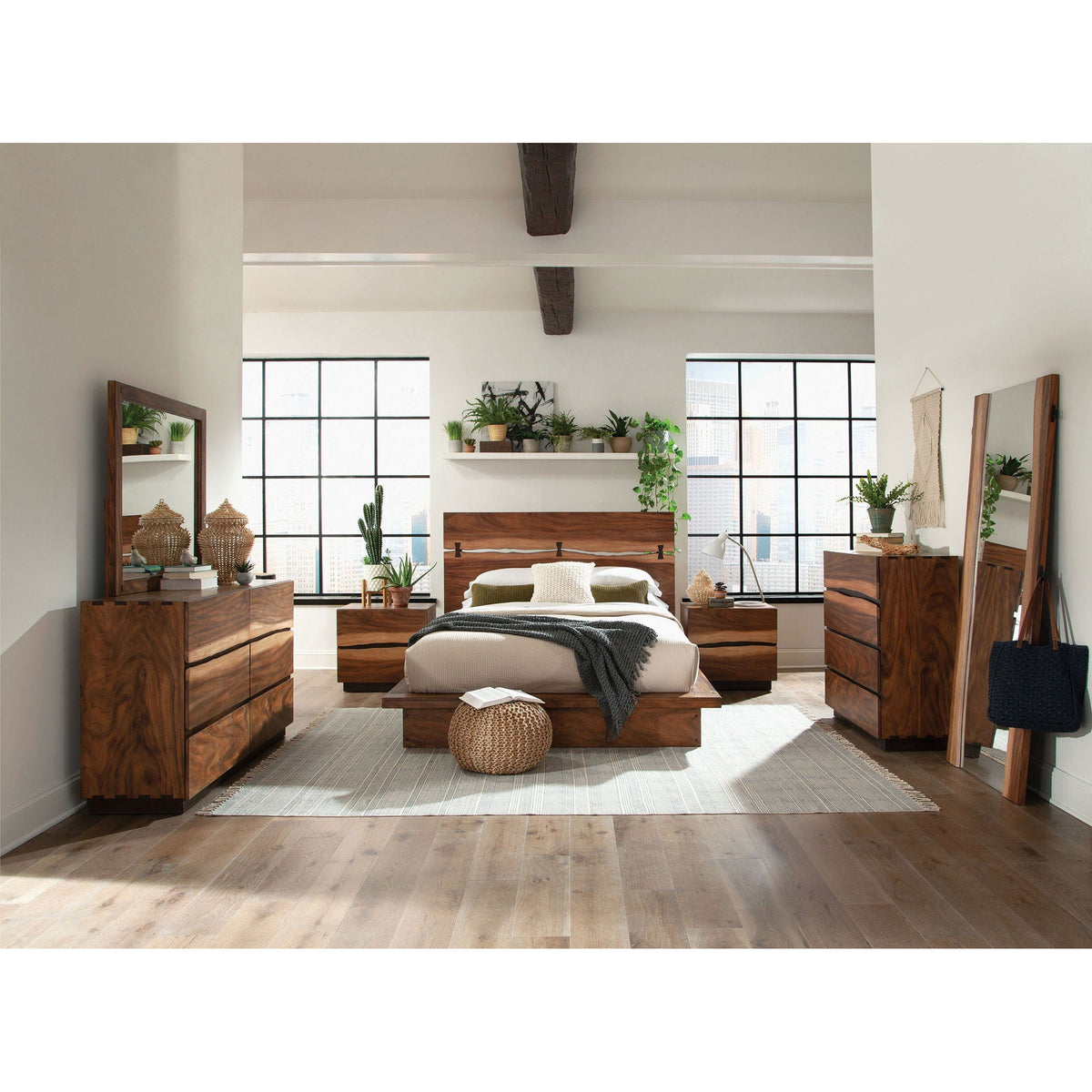 2 Drawer Nightstand With Drawer - Brown