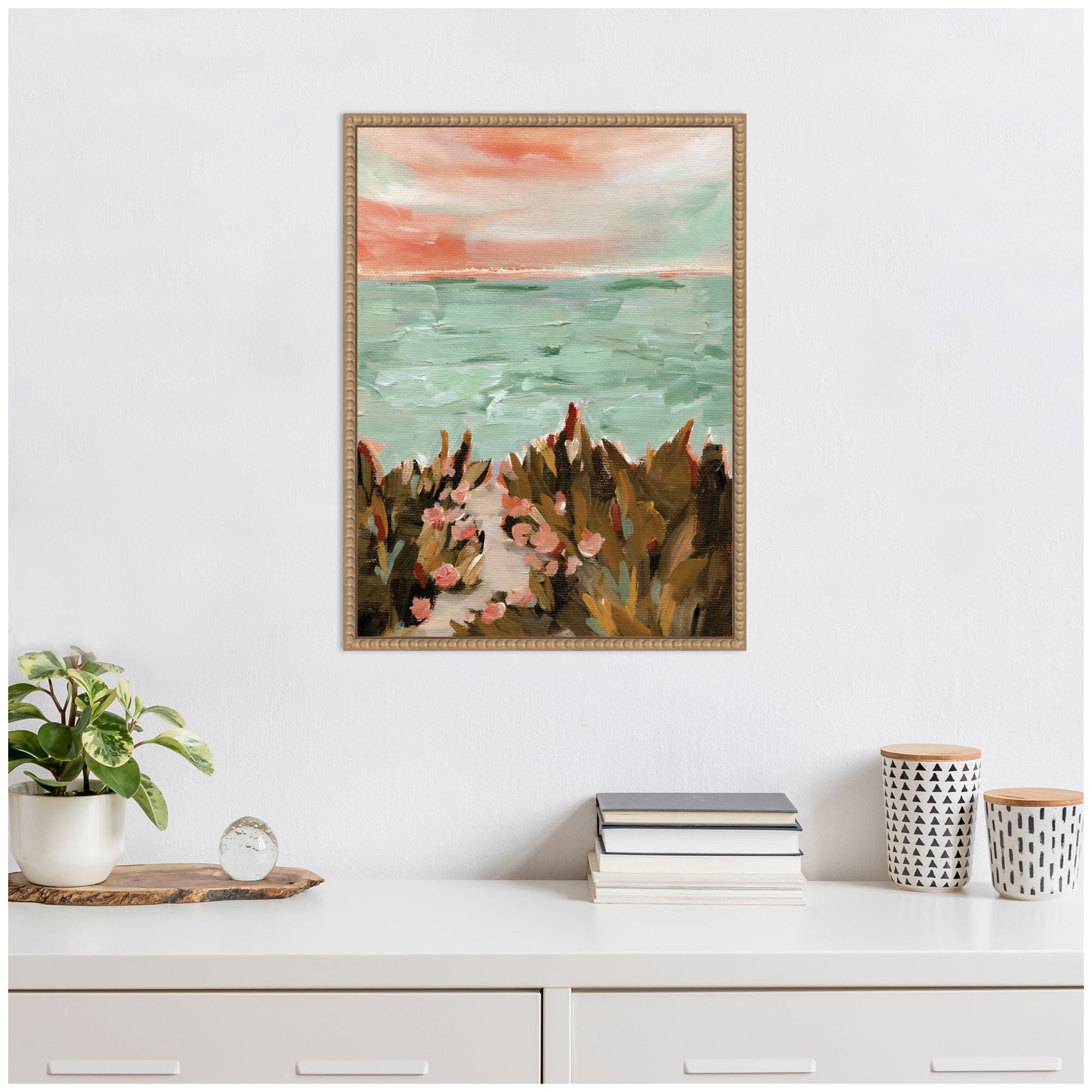 Sylvie Landscape 02 Beach Framed Canvas by Annie Quigley