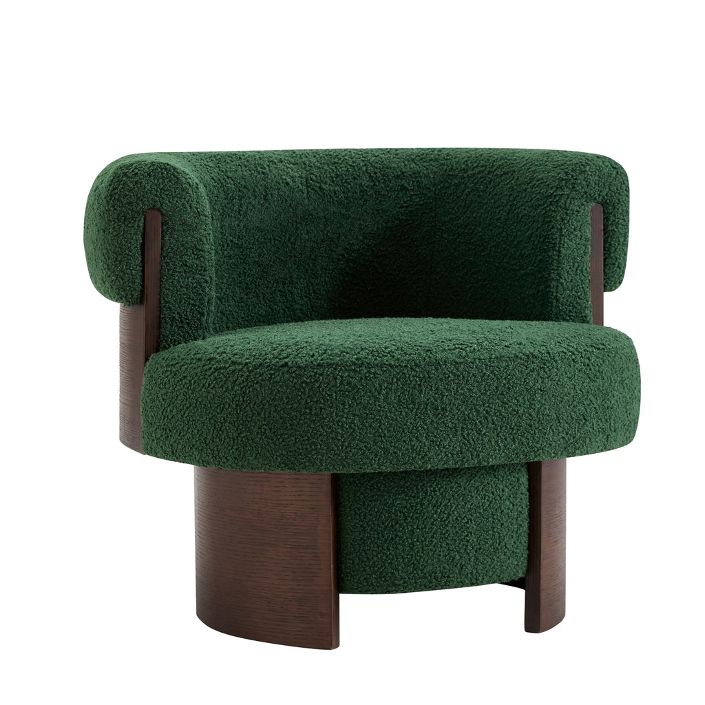 Curved Sculptural Swivel Barrel Chair