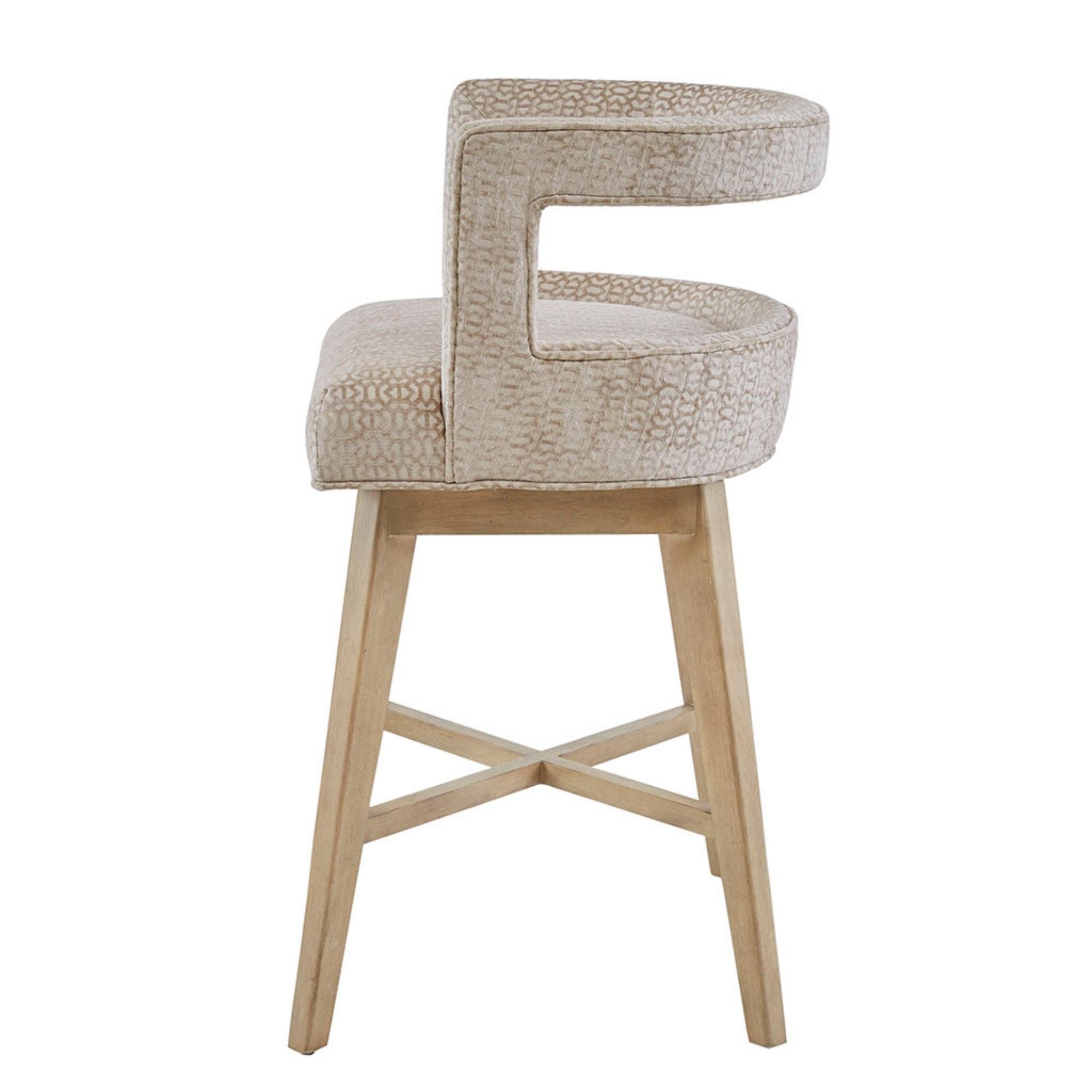 Low-Back Cream Swivel Counter Stool