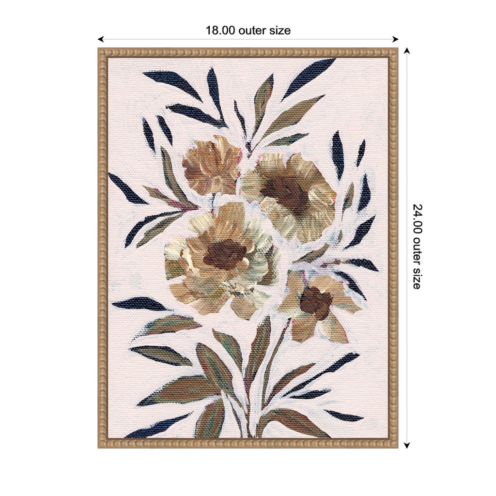 Sylvie Muted Paintrely Florals Framed Canvas by Nikita Jariwala