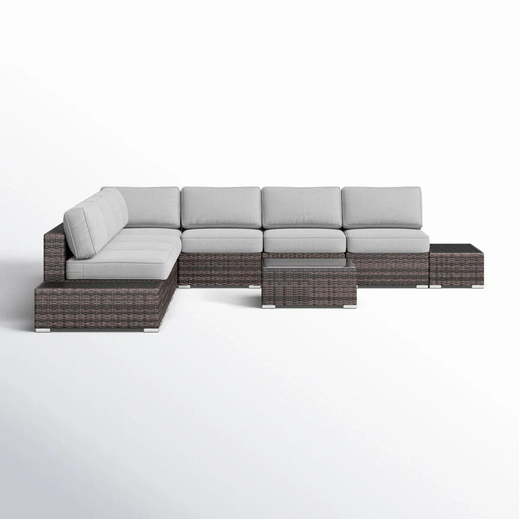All-Weather Wicker Sectional Seating Group with Cushions
