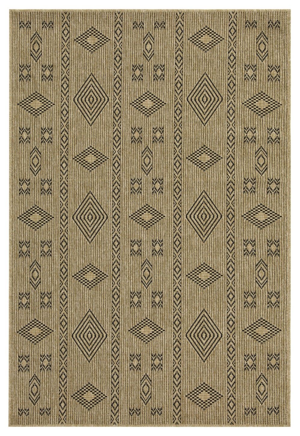 Earth 5'3" x 7'3" Indoor/Outdoor Area Rug - Jute/Black
