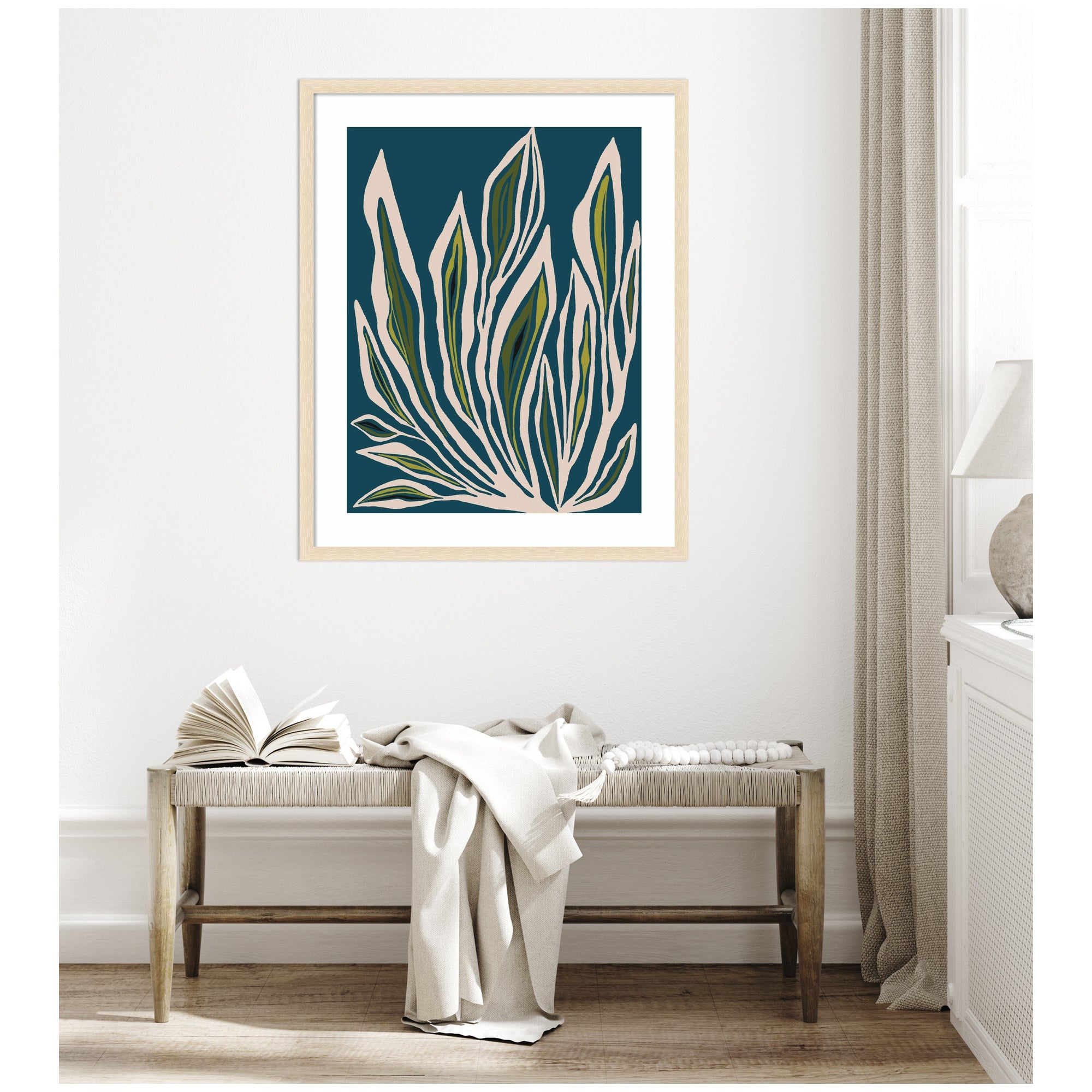 Framed Art Blue Flora 2 by Alicia Bock
