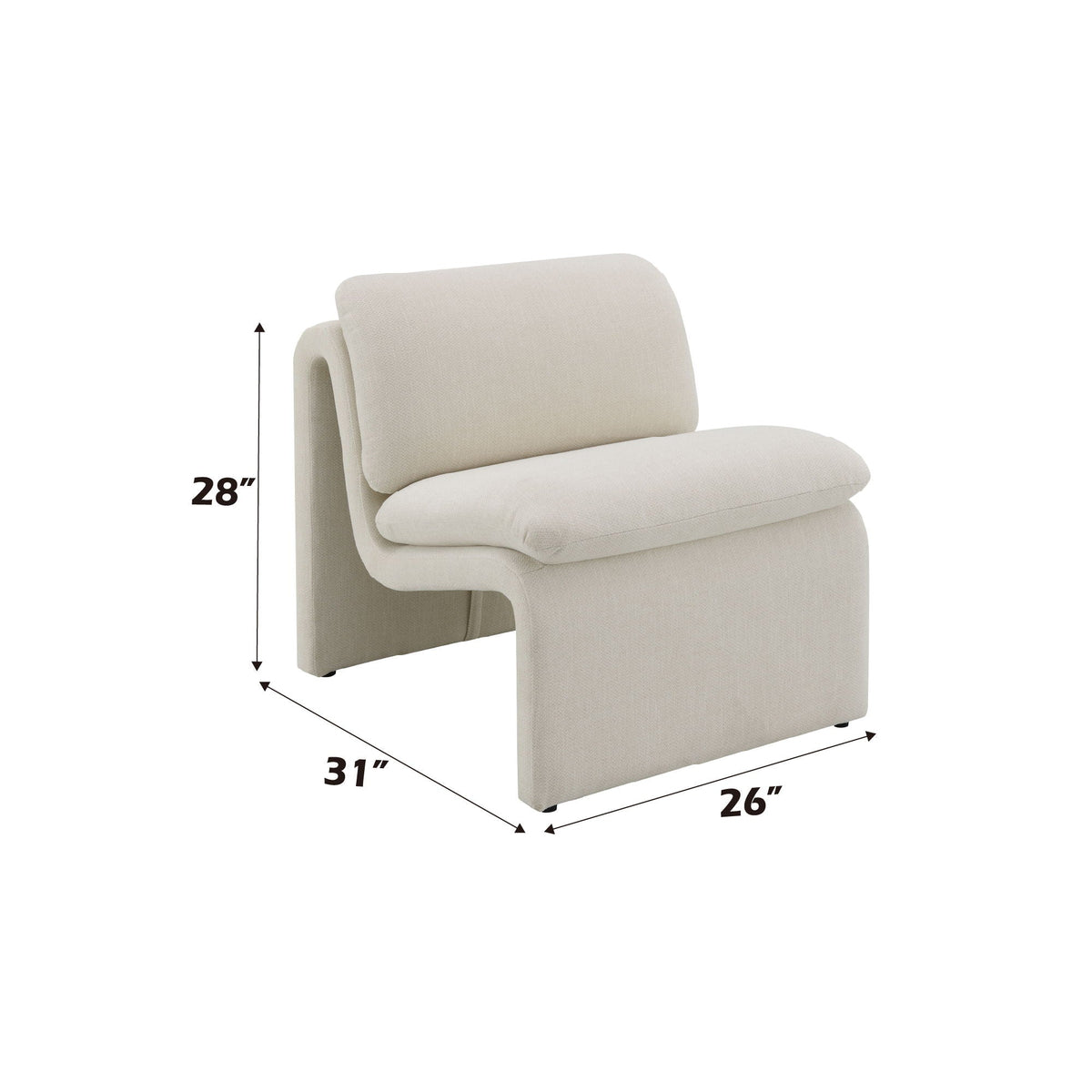 Jaeda Curved Sculptural Accent Chair