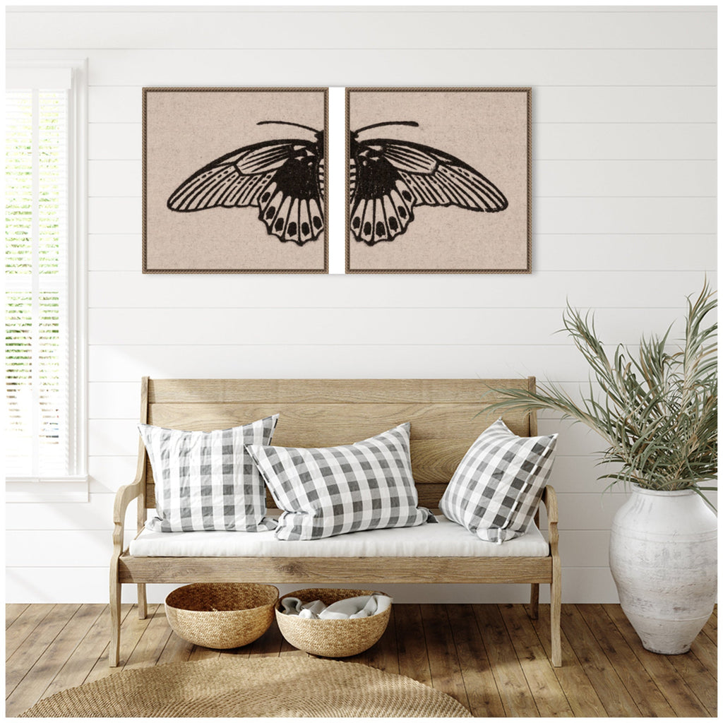 Vlinder 1901 Julie de Graag No. 1 & No. 2 2 Piece Framed Canvas Wall Art Set by Nostalgia Prints