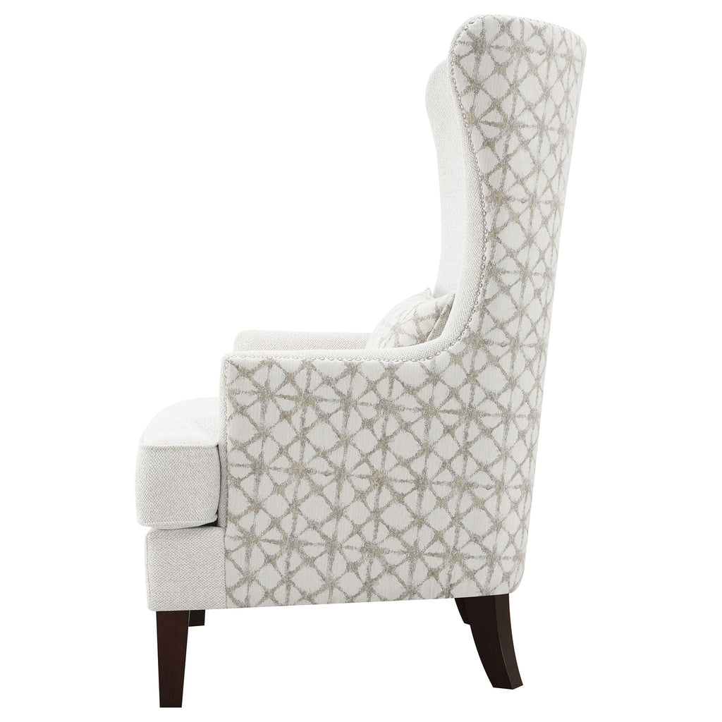 Pippin High-Wingback Accent Chair — Latte