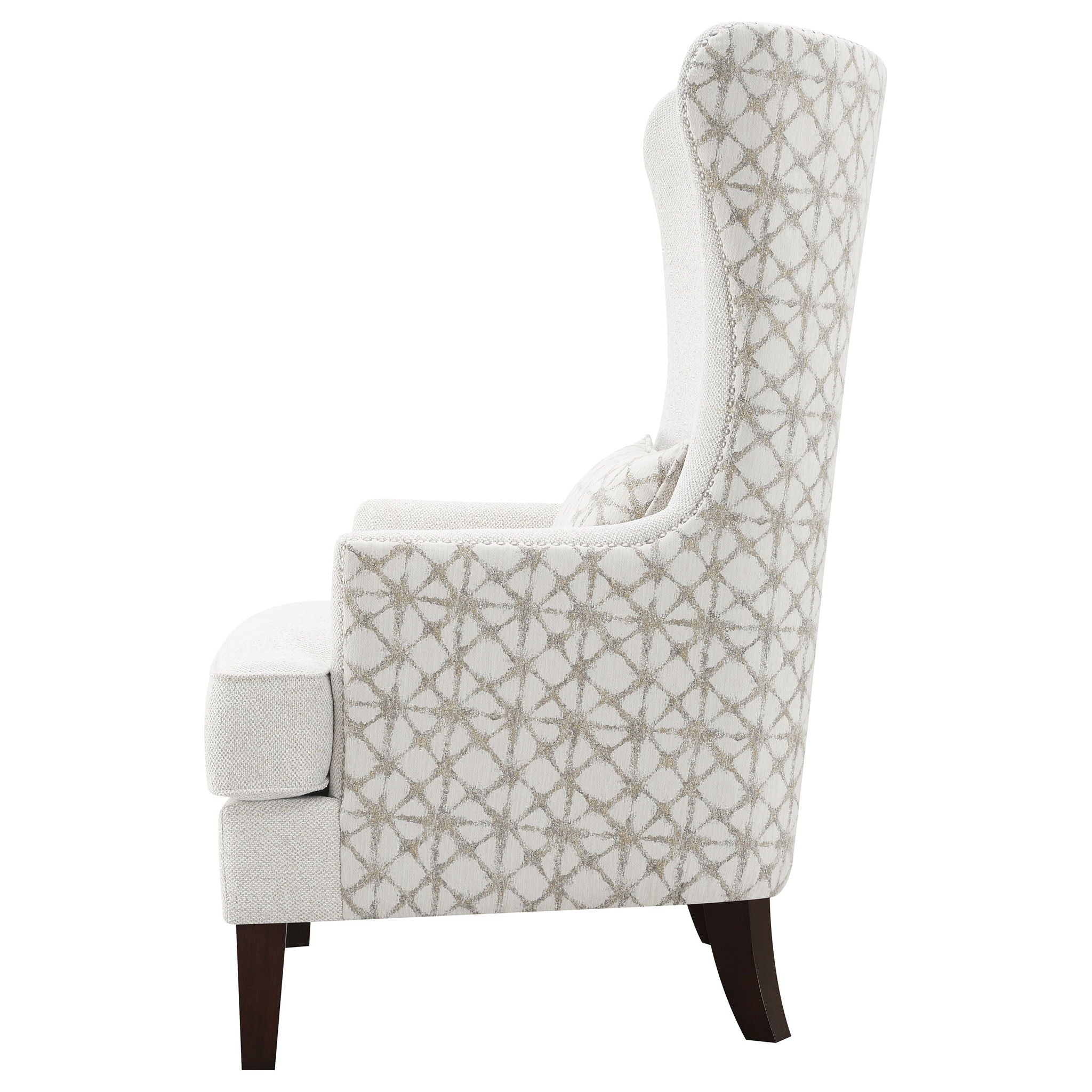 Pippin High-Wingback Accent Chair — Latte