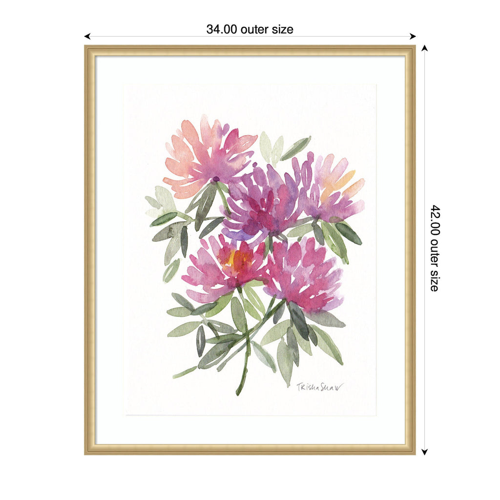 Framed Art Abstract Watercolor Pink Floral by Patricia Shaw