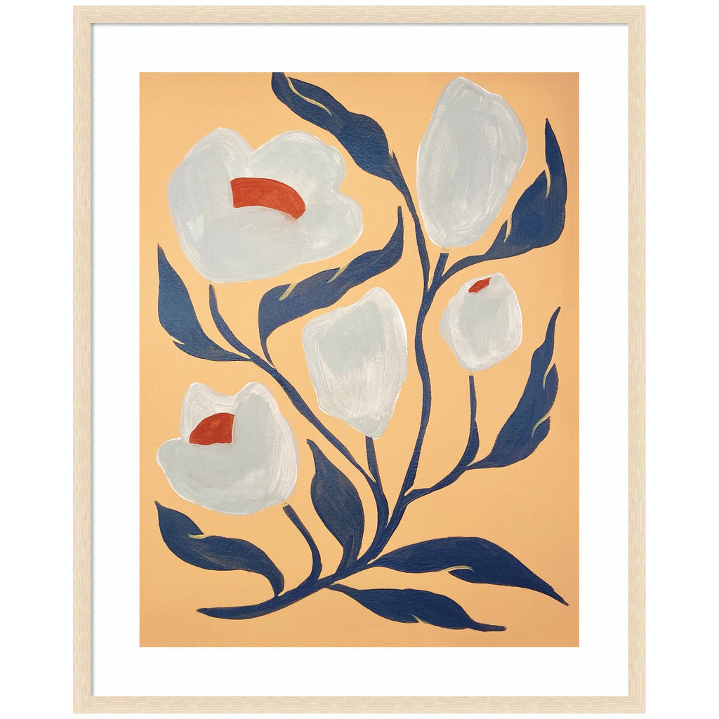 Framed Art Gray Flower by Emma Daisy