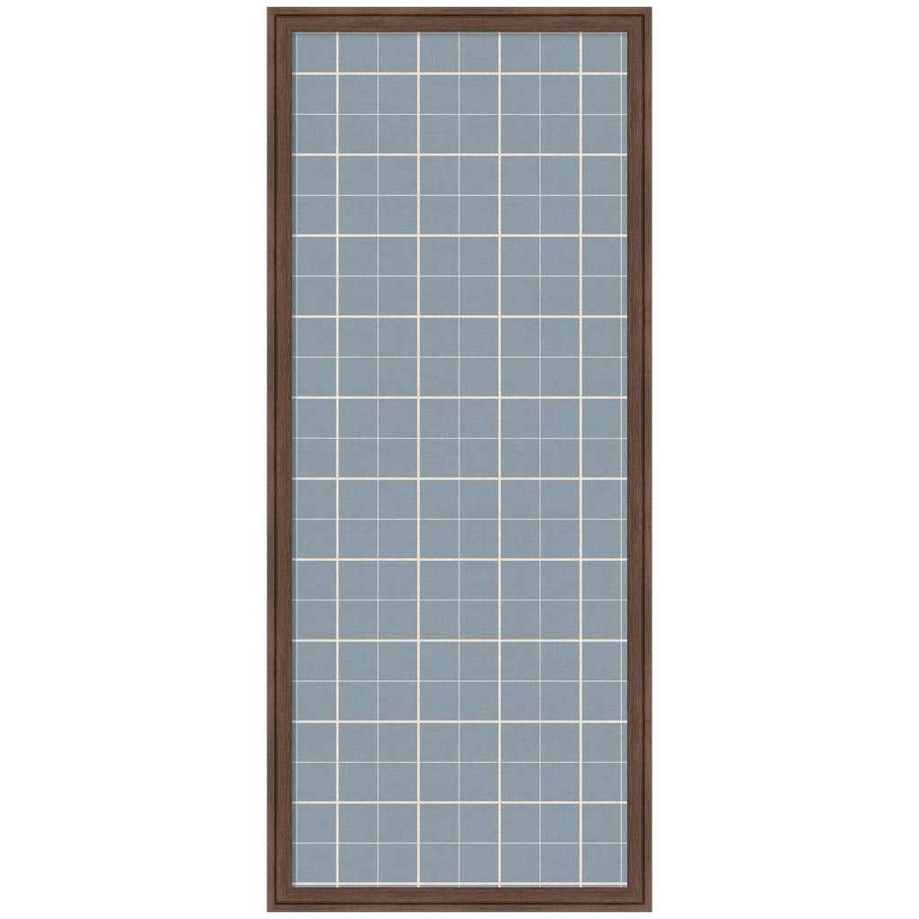 Framed Fabric Pinboard Light Blue Plaid Wall Organization