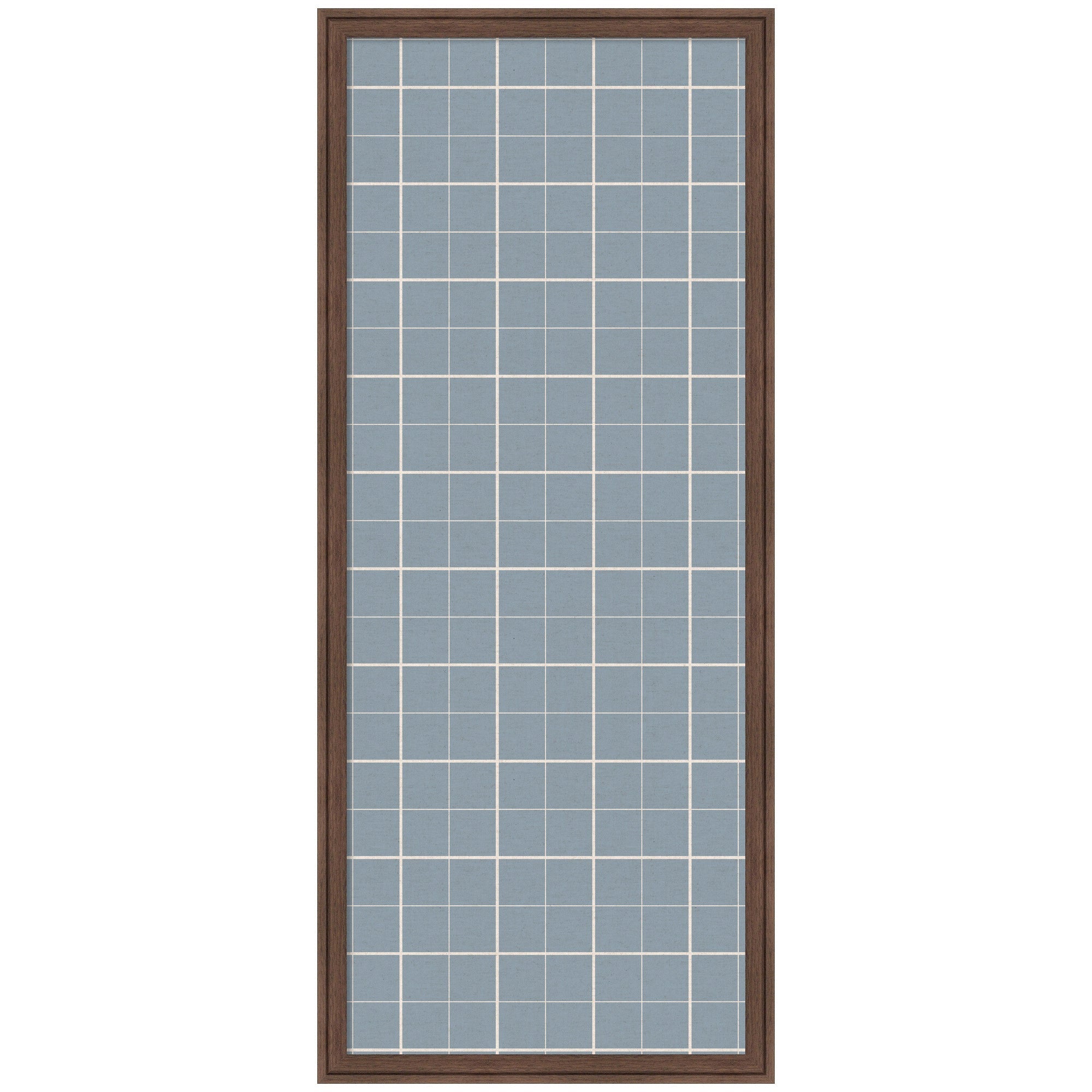 Framed Fabric Pinboard Light Blue Plaid Wall Organization