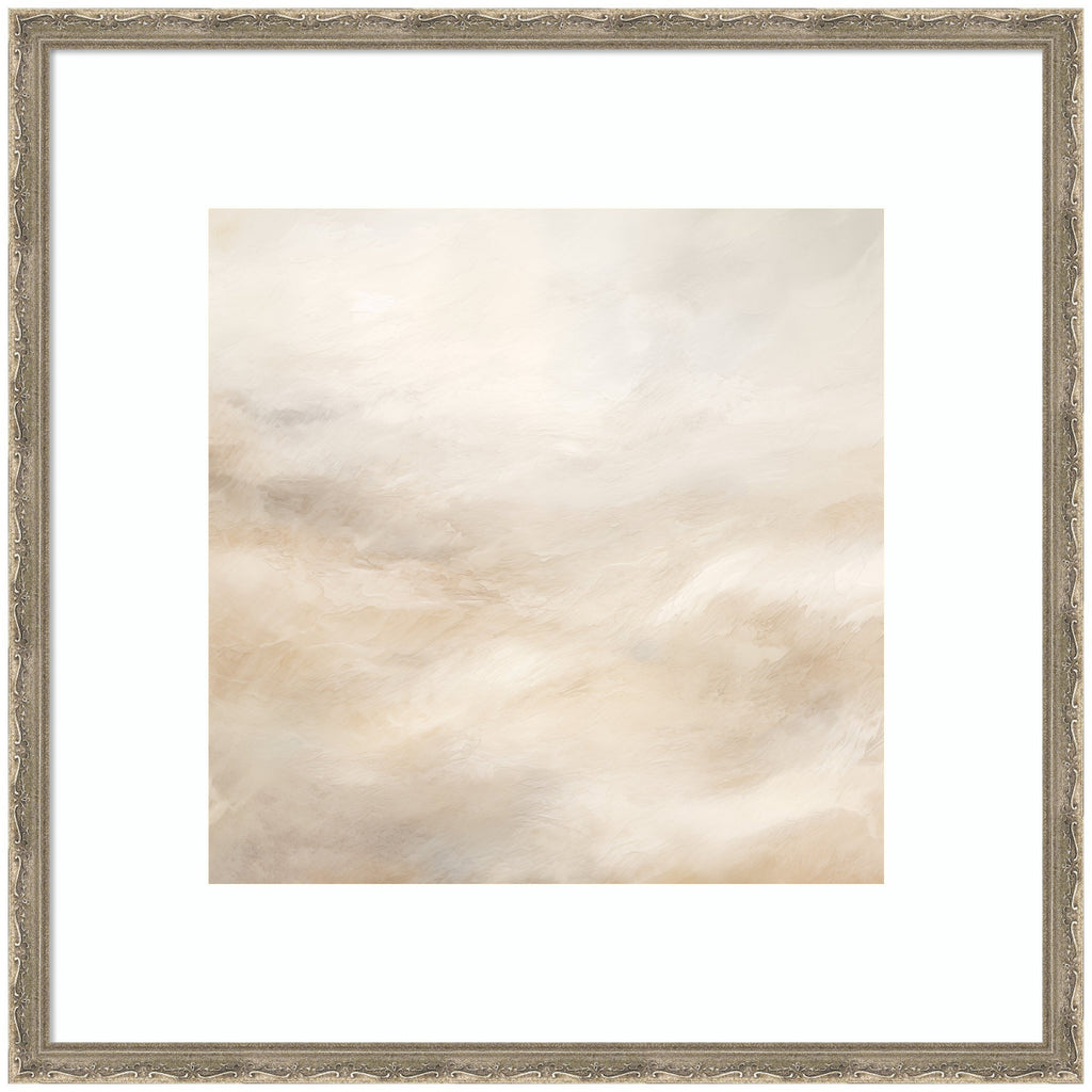 Tonal Abstract Textural White and Beige Light Natural Neutrals by The Creative Bunch Studio Framed Wall Art Print